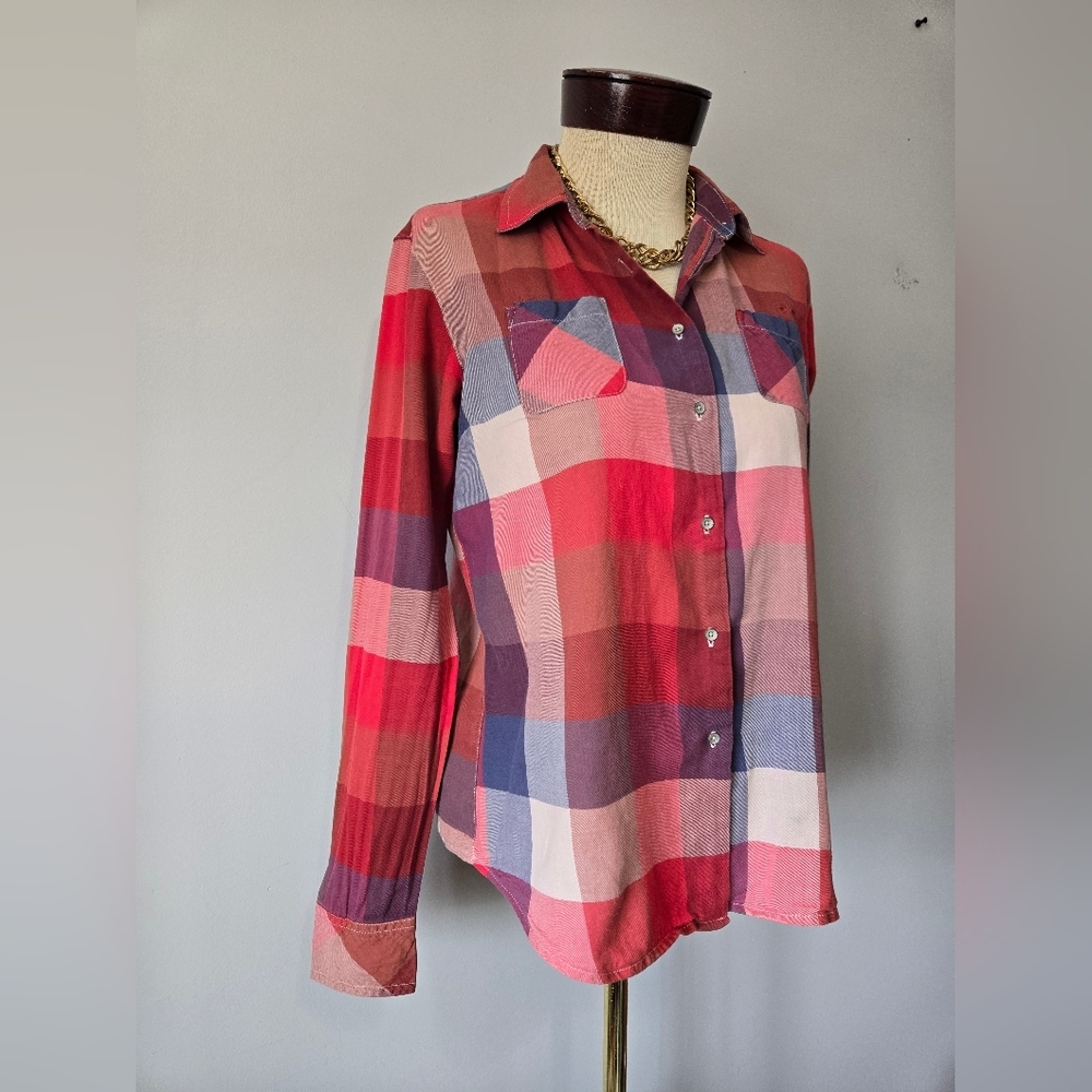 Scotch And Soda Maison Scotch Plaid Button-Up Cotton Lightweight Shirt. Small - Picture 4 of 15